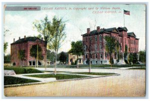 1908 Coe College  Exterior Building Cedar Rapids Iowa Vintage Antique Postcard