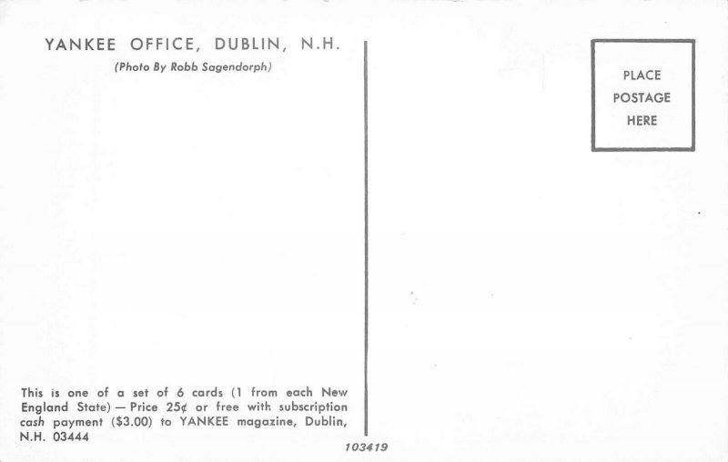 Dublin NH Yankee Magazine Office Postcard