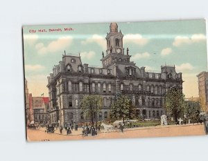 Postcard City Hall Detroit Michigan USA