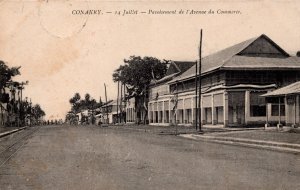 French Guinea Conakry Pavoisement de l'Avenue du Commerce Vintage Postcard 09.86