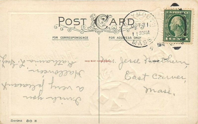 Halloween, Girl Holding a JOL and Candle, Stecher No. 80 E