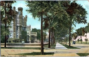 Lake Shore Drive Chicago Illinois Postcard Posted 1907