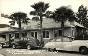 Tarpon Springs FL Louis Pappas Riverside Caf GREAT VIEW OF CARS RPPC c1940s