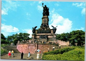 Postcard German Rudesheim am Rhein Niederwald Monument