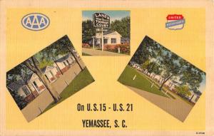 Yemassee South Carolina Lanes Tourist Court Multiview Antique Postcard K15196 