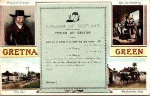 Vtg Gretna Green Scotland Marraige Announcement Wedding Blacksmith Shop Postcard