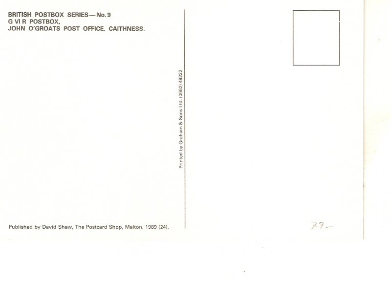 British Postbox Ser. No. 9  Nice modern postcard by Bath Postal Museum