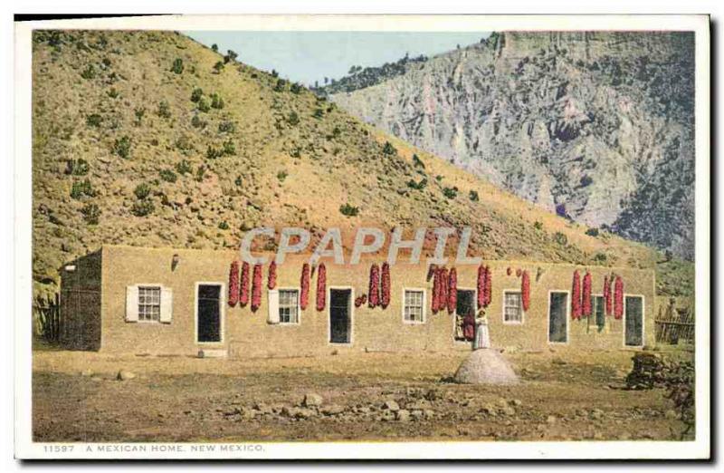 Old Postcard A Mexican Home New Mexico
