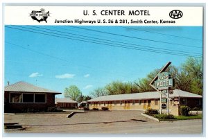c1960's US Center Motel Roadside Junction Hwy Smith Center Kansas KS Postcard