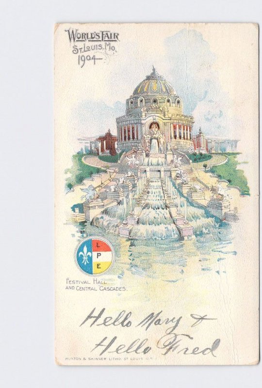 PPC POSTCARD EXPOSITION WORLD'S FAIR ST LOUIS 1904 FESTIVAL HALL AND CENTRAL CAS