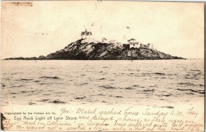 Egg Rock Light of Lynn Shore c1906 Undivided Back Vintage Postcard R36