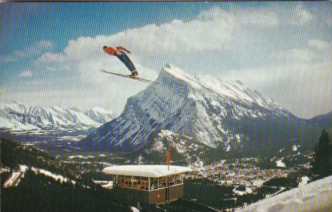 Canada Banff Ski Jump With Judges Tower On Mount Norquay