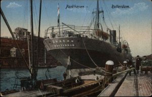 ROTTERDAM NETHERLANDS Parkhaven Wharf c1910 Postcard