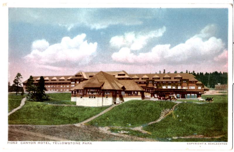 YELLOWSTONE, CANYON HOTEL, DIVIDED BACK