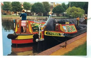 Narrow Boats Cygnus and Willow Wren Stratford Canal Basin Vintage Postcard