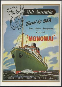 Shipping Advertising Postcard - Union Steam Ship Co - Monowai Cruise DP76