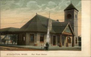 Stoughton MA RR Train Station Depot c1905 UDB - PCK Postcard EXC COND