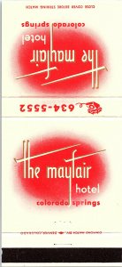 The Mayfair Hotel Colorado Springs Colorado Vintage Matchbook Cover 