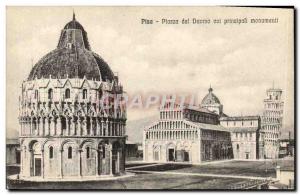 Postcard Old Pisa Piazza del Duomo collar Principali Monuments