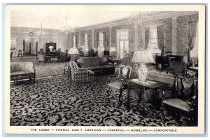 View Of The Lobby Dearborn Inn Interior Scene Michigan MI Vintage Postcard 