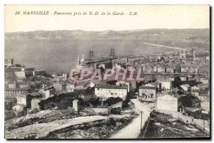 Postcard Old Marseille Panorama taken of Our Lady of the Guard