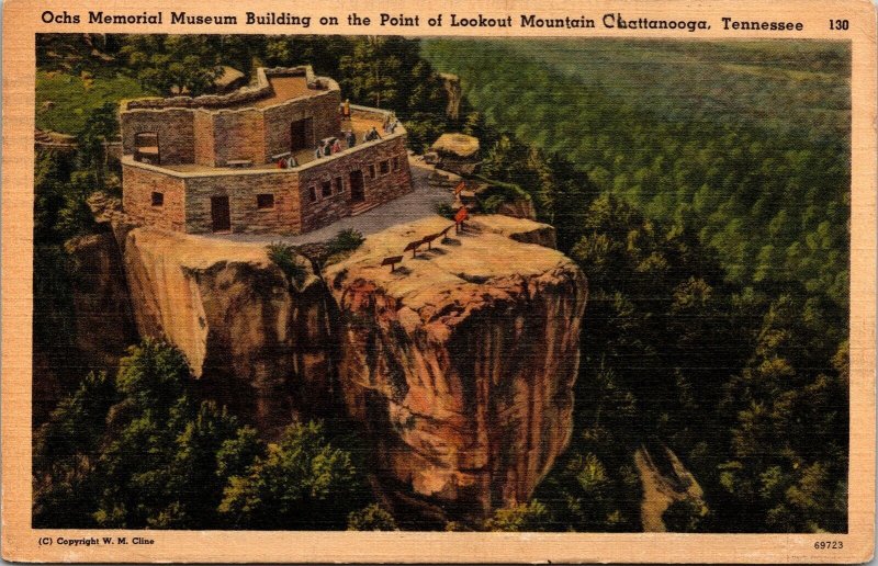 Ochs Memorial Museum Building Point Lookout Mountain Chattanooga Tn Postcard 