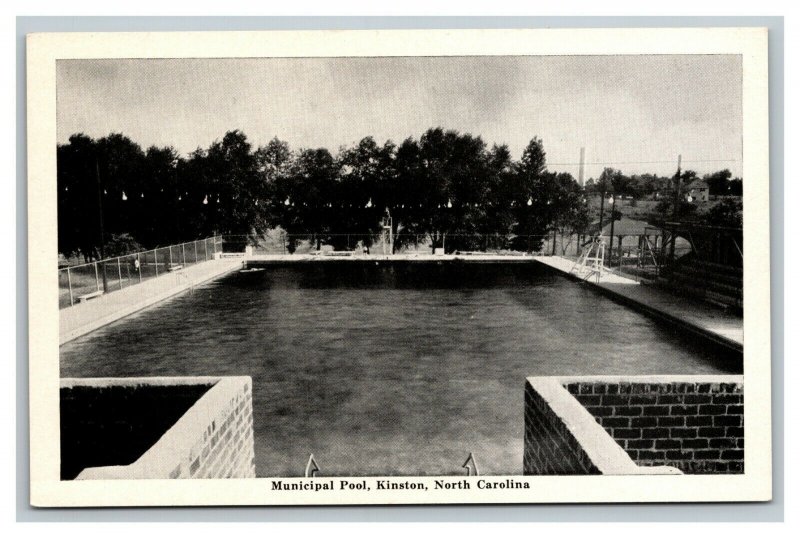 Vintage 1940's Postcard Municipal Pool in Kinston North Carolina