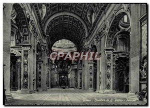 Old Postcard Roma Basilica Di Pietro S Interna