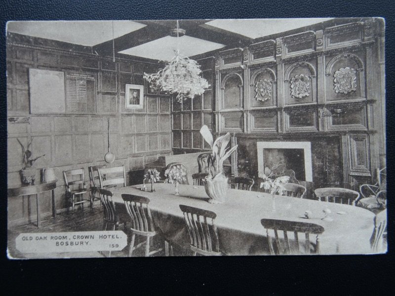 Herefordshire BOSBURY Crown Hotel THE OAK ROOM - Old Postcard by Tilley & Son