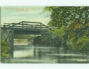 Unused Divided-Back BRIDGE SCENE Aurora Illinois IL HJ0385