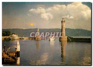 Old Postcard Lindau im Bodensee Hafeneinfohrt