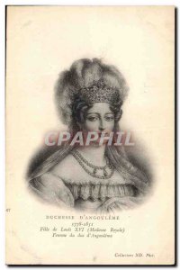 Postcard Old Duchess d4angouleme Daughter of Louis XVI Woman of the Duke & # ...