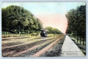 1910 Johnson City Tennessee Vintage Postcard Watauga Avenue Roan St. Streetcar