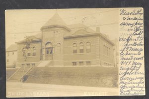 RPPC EVERETT MASSACHUSETTS SHUTE LIBRARY 1907 VINTAGE REAL PHOTO POSTCARD