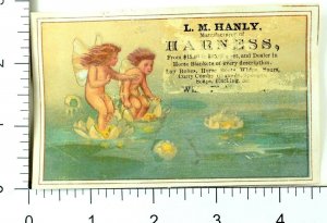 1870's-80's L.M. Hanly, Harness, Fantasy Fairies Pond Horse Blankets NY F61