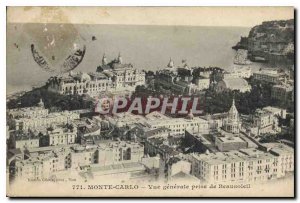 Old Postcard Monte Carlo General View from Beausoleil