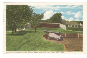 Interior Barbette And North East Bastion, Fort Erie, ON, Vintage 1952 Postcard