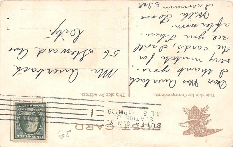 D56/ Patriotic Postcard c1910 Lady Liberty Flag Shield 1