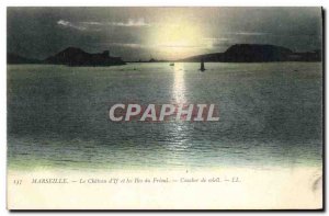 Old Postcard Marseille Le Chateau And The Islands Of Friuli Sunset