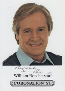 William Roache Hand Signed Coronation Street Cast Card Photo