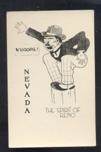 RPPC THE SPIRIT OF RENO NEVADA DRUNK MAN ADVERTISING REAL PHOTO POSTCARD