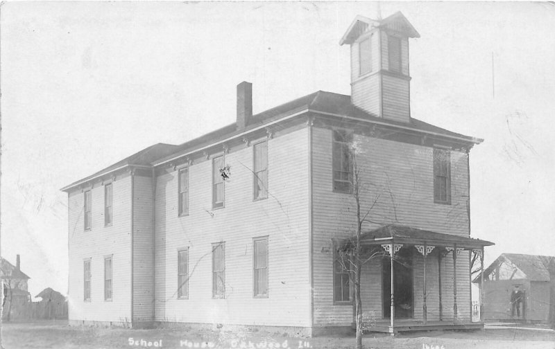 H46/ Oakwood Illinois RPPC Postcard c1910 School House Building