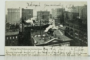 MO Bird's Eye View of St Louis West From Court House Missouri c1906 Postcard E13