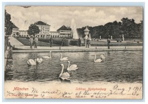 1901 Schloss Nymphenburg Munchen Germany Antique Posted Postcard 