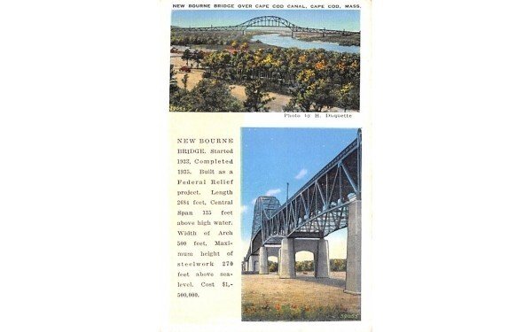 New Bourne Bridge in Cape Cod, Massachusetts over Cape Cod Canal.