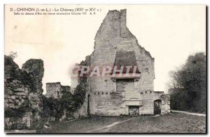 Old Postcard Chinon castle