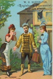 1880's W. H Buffington Farmacista Registrado Play Scene Ladies & Man P68-