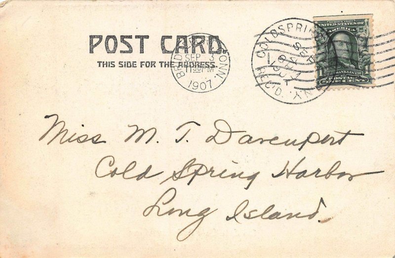 Sea Side Club, Bridgeport, Connecticut, 1907 Hand Colored Postcard, Used 