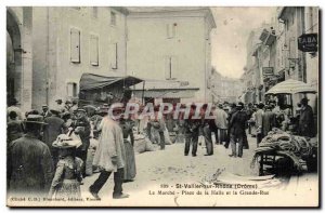St Vallier sur Rhone - Le Marche - Square Hall and the High Street Old Postca...