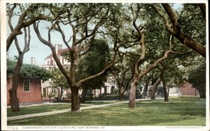 Fort Monroe Virginia Commanding Officer's Quarters c1900-20s Vintage Postcard